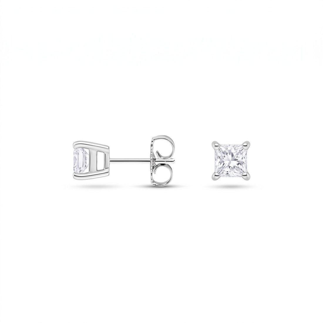 Princess Cut Lab Diamond Stud Earrings (0.50 ct. tw.) in Sterling Silver
