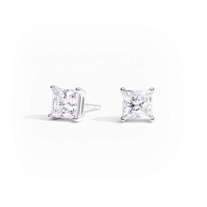 Princess Cut Lab Diamond Stud Earrings (1.5 ct. tw.) in Sterling Silver