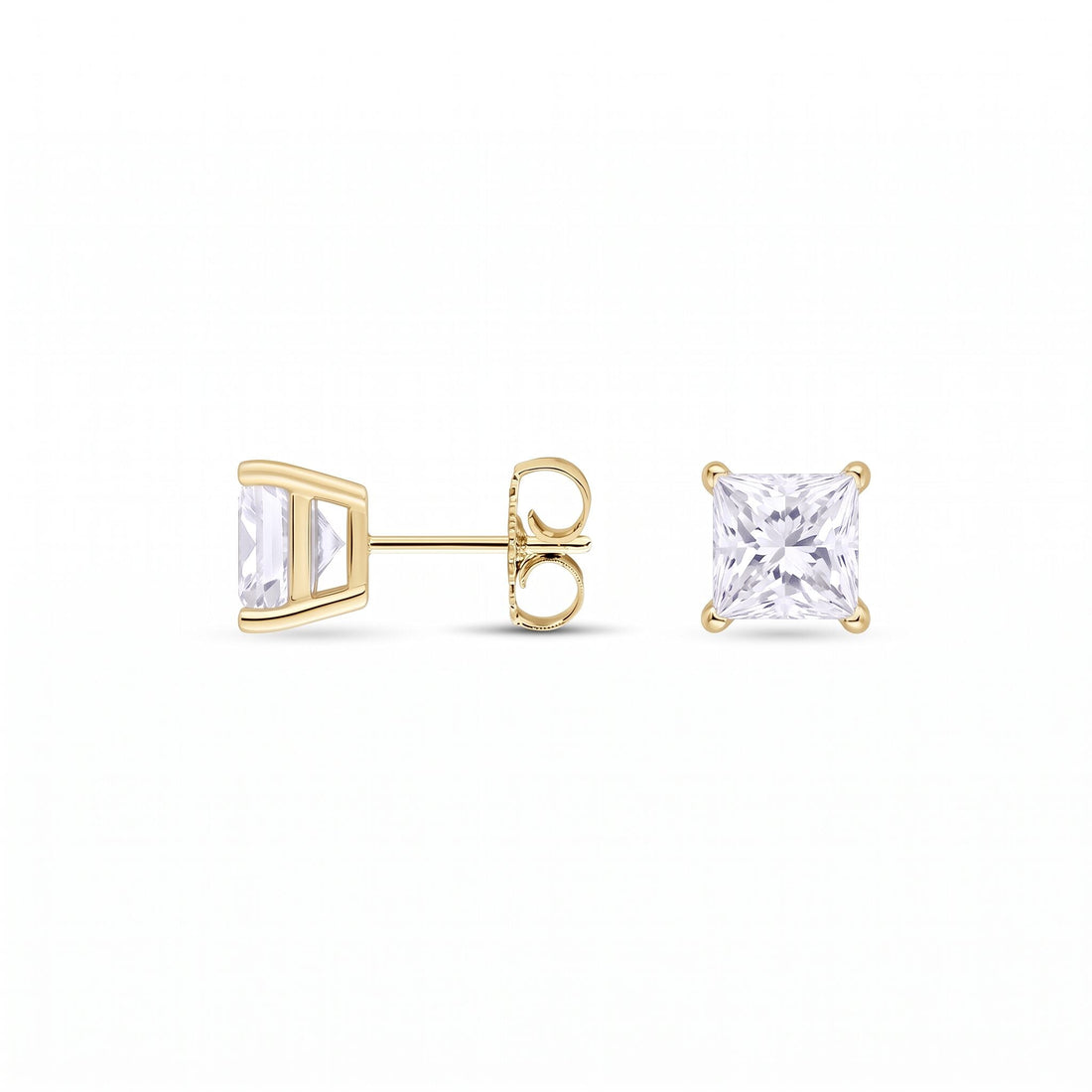 Princess Cut Lab Diamond Stud Earrings (2 ct. tw.) in Gold Vermeil