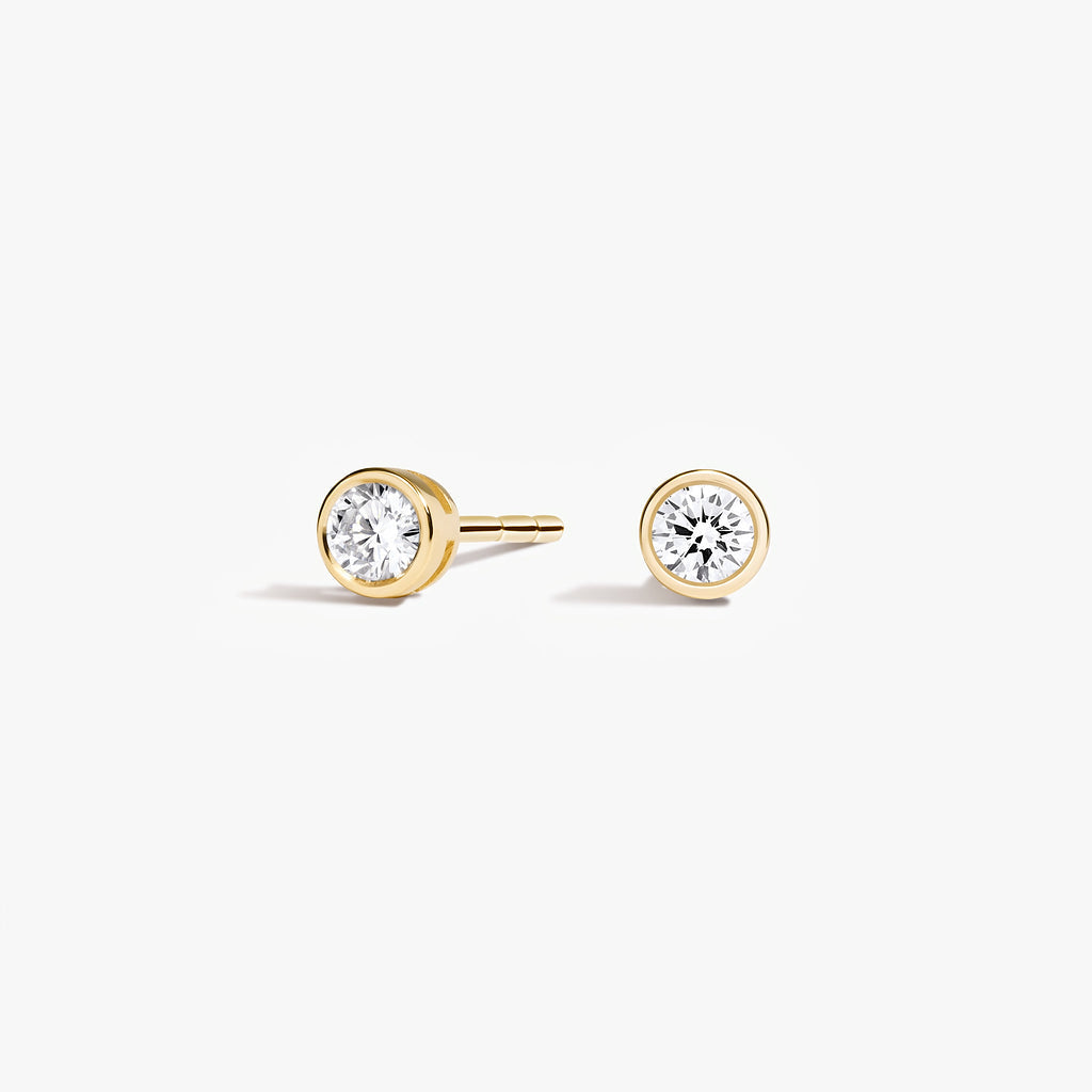 Round Cut Bezel Lab Diamond Stud Earrings (0.25 ct. tw.) in Gold Vermeil