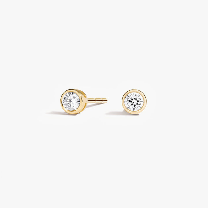 Bezel Lab Grown Diamond Stud Earrings