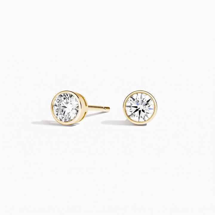 Round Cut Bezel Lab Diamond Stud Earrings (0.50 ct. tw.) in Gold Vermeil
