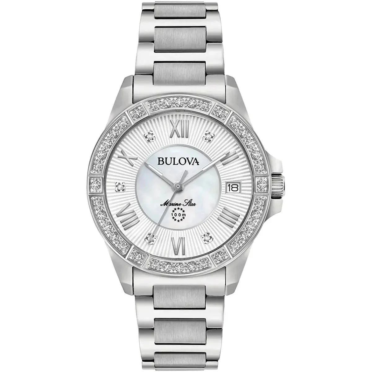 Bulova Marine Star Women's — White Mother-of-Pearl, Diamonds | 96R232