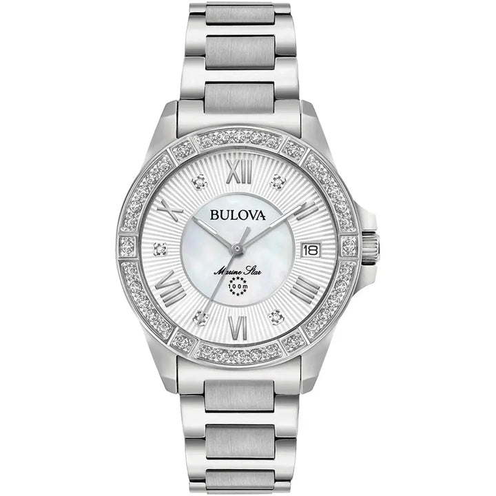 Bulova Marine Star Women's — White Mother-of-Pearl, Diamonds | 96R232