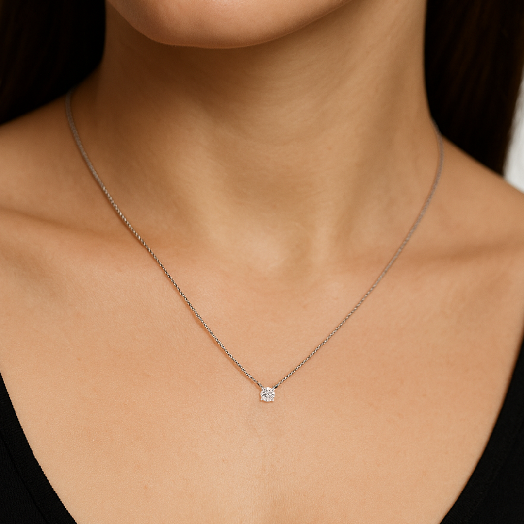 Certified Lab Grown Claw Prong Diamond Pendant