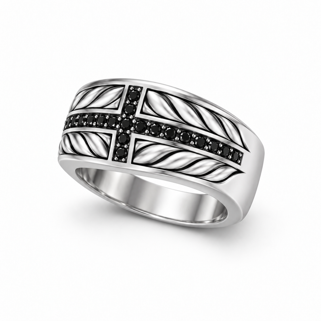 Ascendant Pavé Band Ring — Black Diamond · 12.5mm
