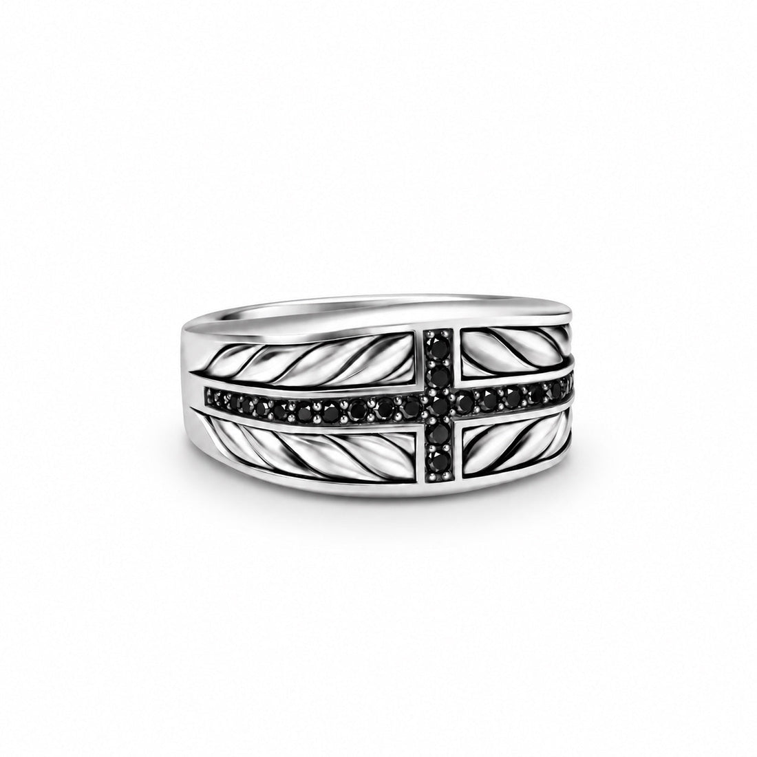 Ascendant Pavé Band Ring — Black Diamond · 12.5mm — Sterling silver · Black diamonds · 12.5mm