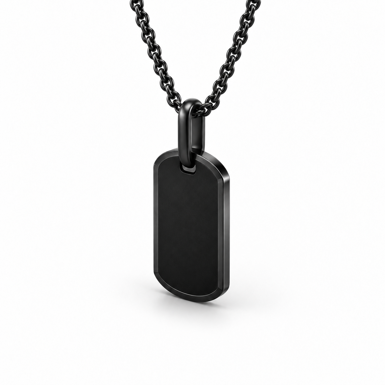 THEIAN Tag Pendant — Black Titanium · 21mm
