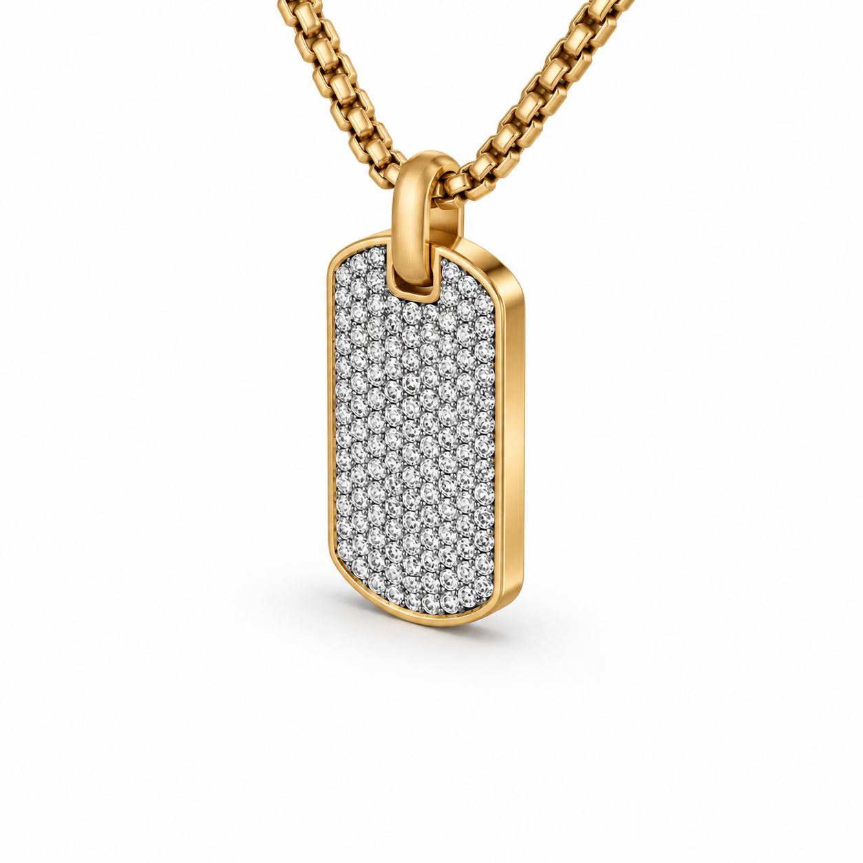THEIAN Diamond Tag — Yellow Gold · 35mm