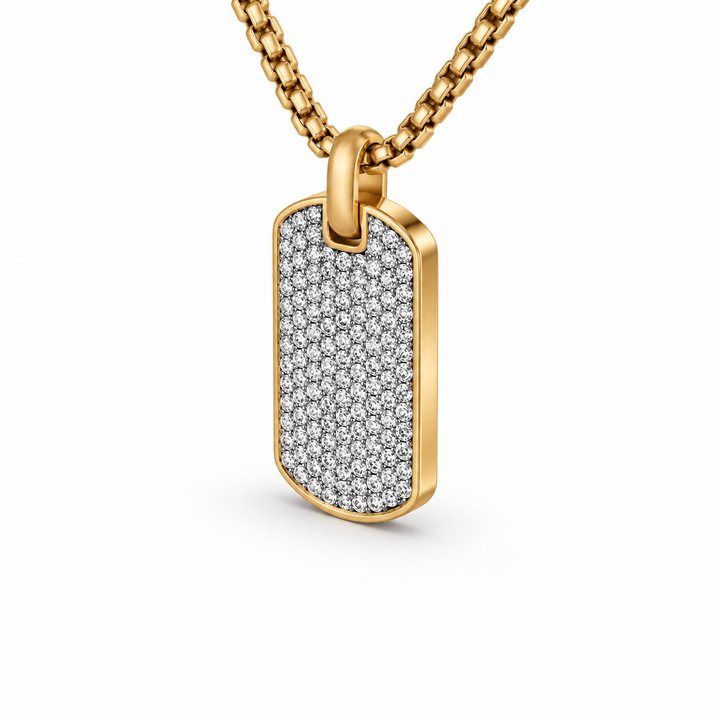 THEIAN Diamond Tag — Yellow Gold · 35mm