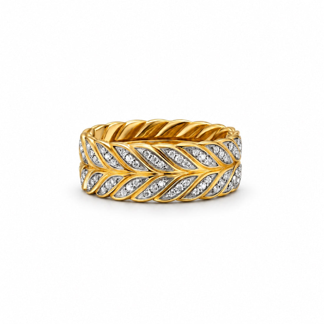 Ascendant Pavé Band Ring — Yellow Gold · 9mm — 18k yellow gold · Diamonds · 9mm