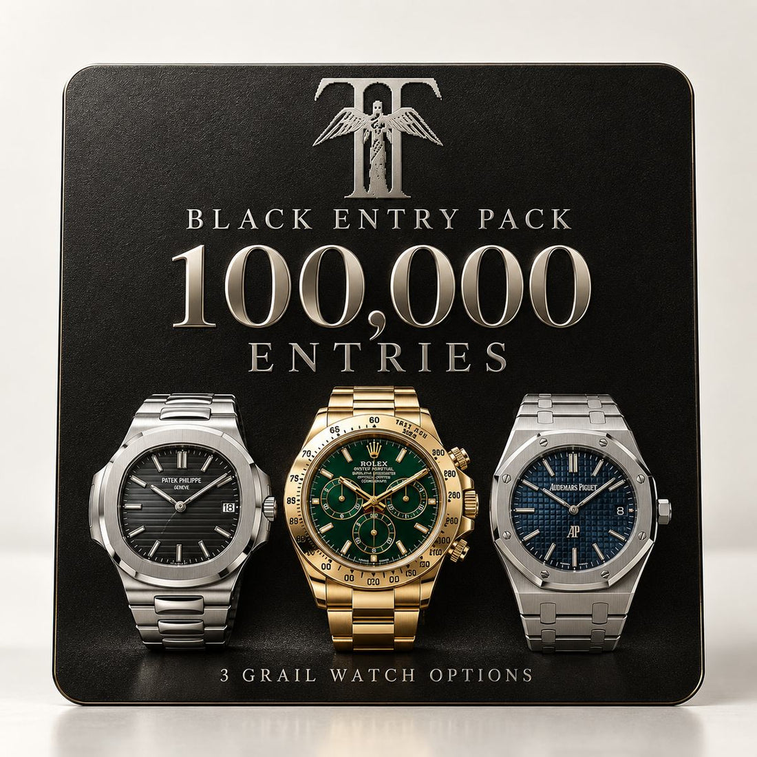 THEIAN Black Entry Pack - 100,000 digital giveaway entries, three watch prize options