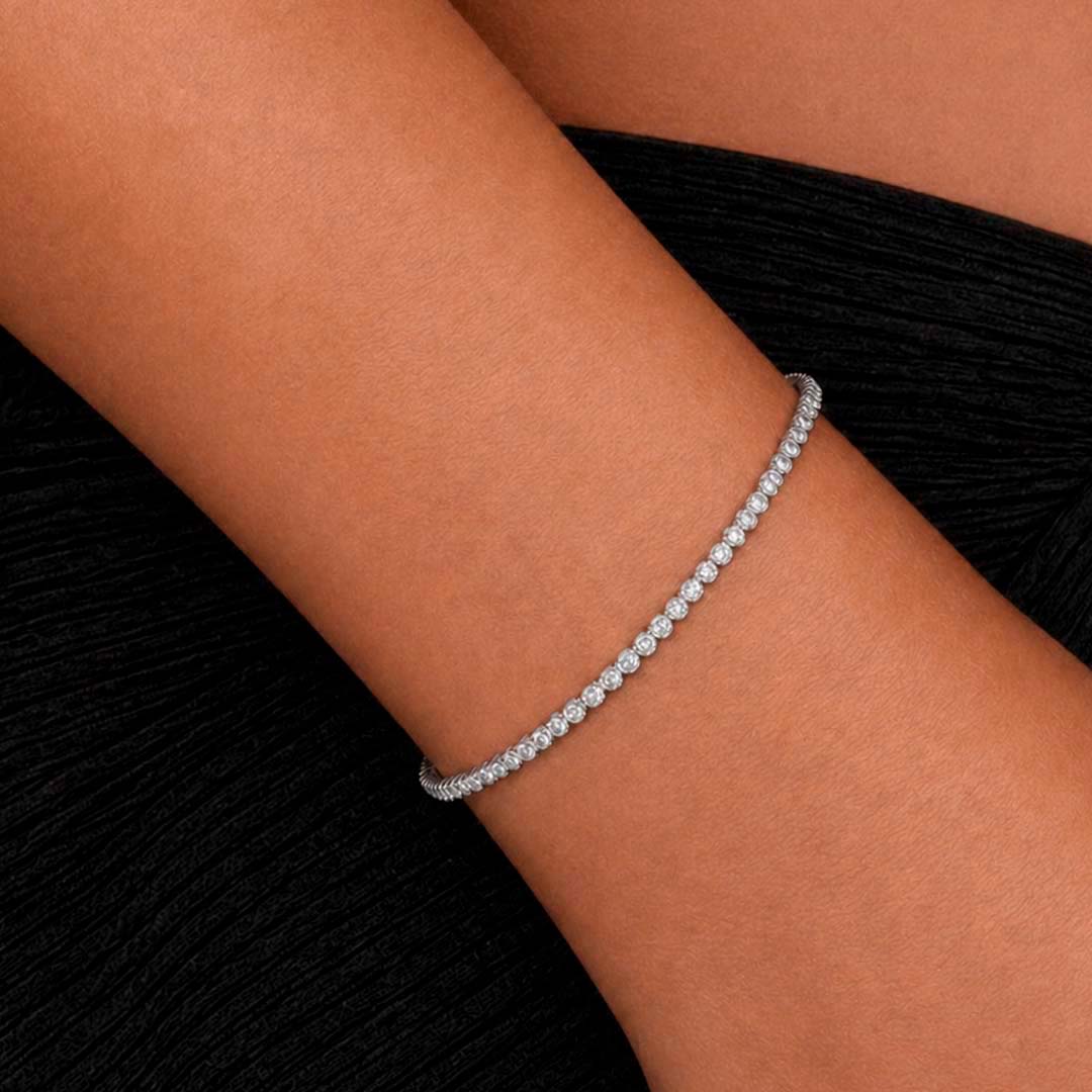 Genevieve 1.30 ct. tw. lab diamond tennis bracelet in 925 Sterling Silver, 7 inches - view 2