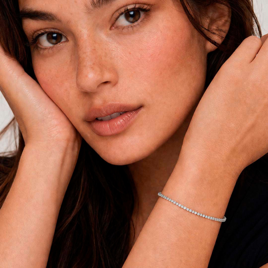 Genevieve 1.30 ct. tw. lab diamond tennis bracelet in 925 Sterling Silver, 7 inches - view 4